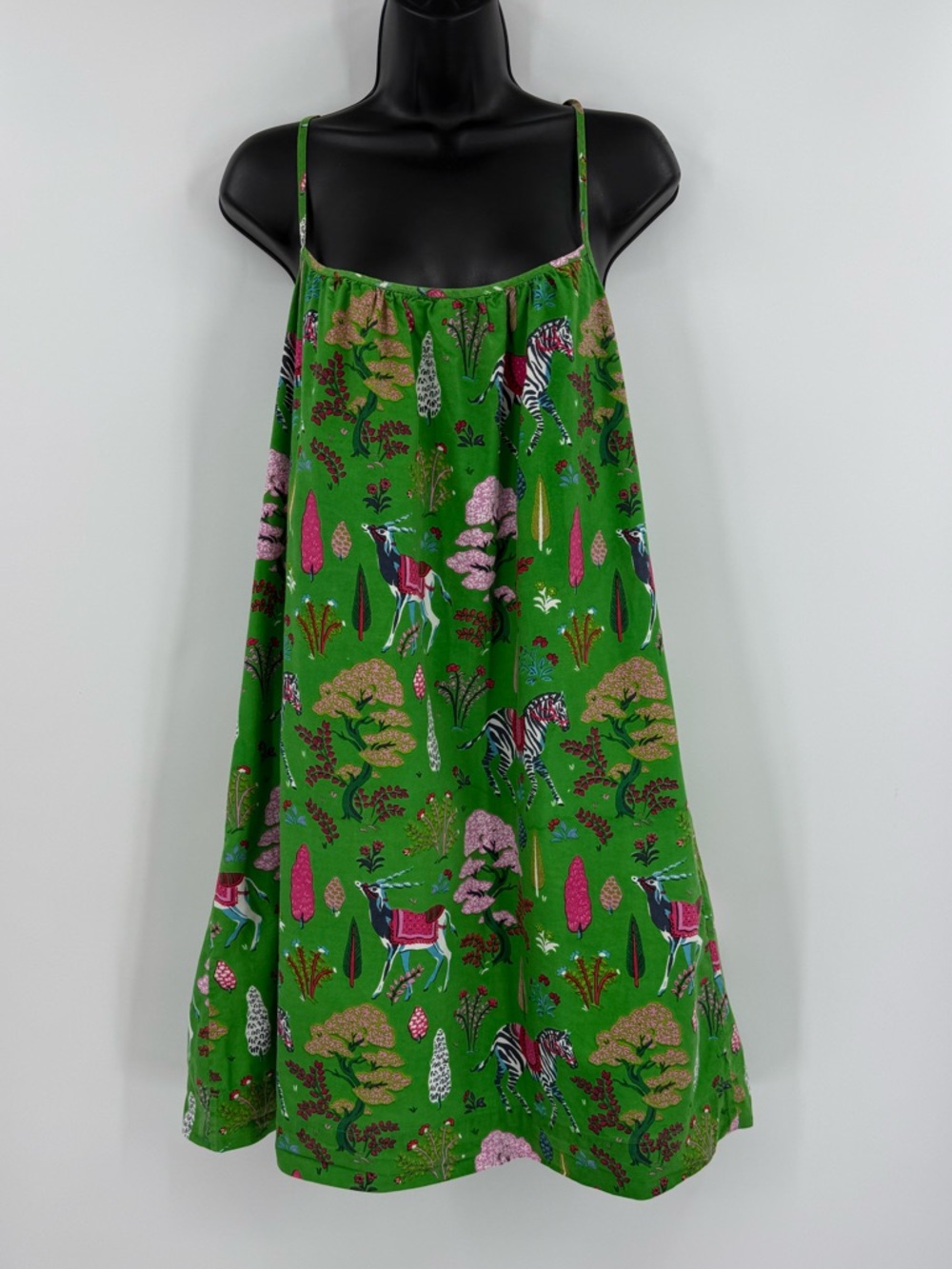 ✦ Printfresh Organic Cotton Antelope Forest Cami Nightgown | Green | Medium